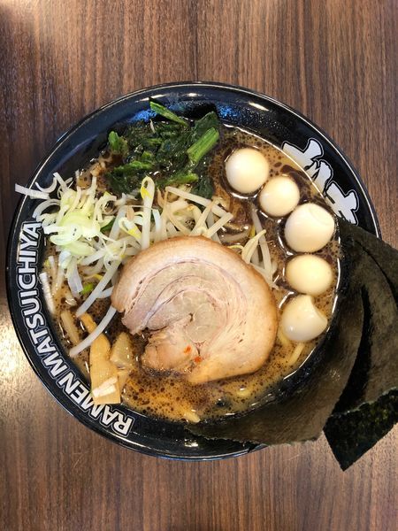 「豚骨味噌(肉飯セットうずらマシ)」@横浜家系らーめん 松壱家 甲府店の写真