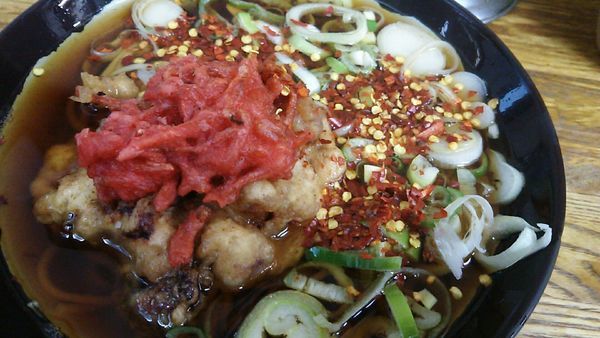 「ゲソ生姜そば」@六文そば 日暮里第2店の写真