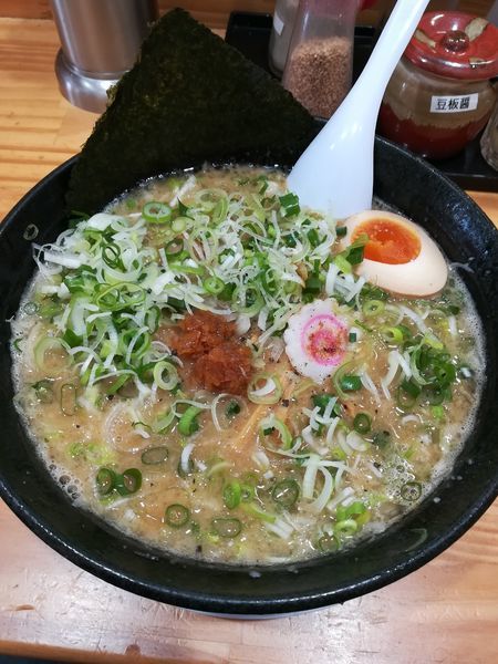 「黒トンネギ+香味替え玉+ミニネギ飯」@とんこつらーめん いちの屋の写真