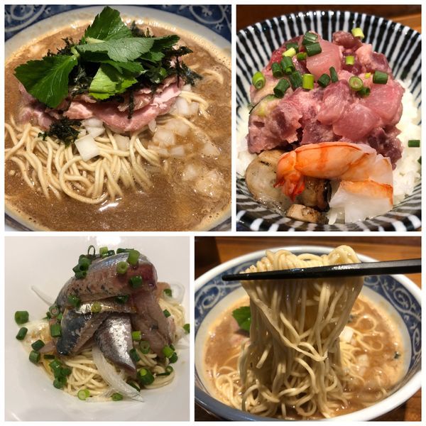 「【限定】かます煮干×大山鶏×鰤の濃厚そば 850円　海鮮丼」@寿製麺よしかわ 川越店の写真