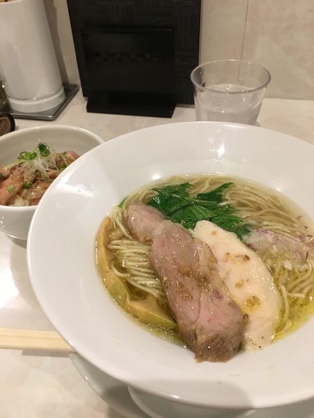 「塩そば&ローストポーク丼（小）」@noodle kitchen KYOの写真