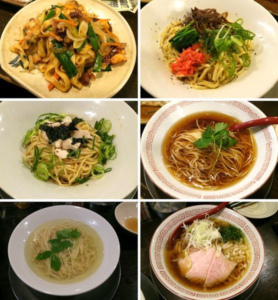 「豚骨和えめん・鶏と蛤の塩そば・雉の醤油そばなど計6種」@立ち呑み居酒屋 金町製麺の写真