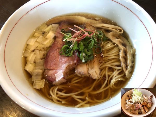 「虎徹そば醤油（780円）＋香味肉丼（320円）」@麺や 虎徹の写真