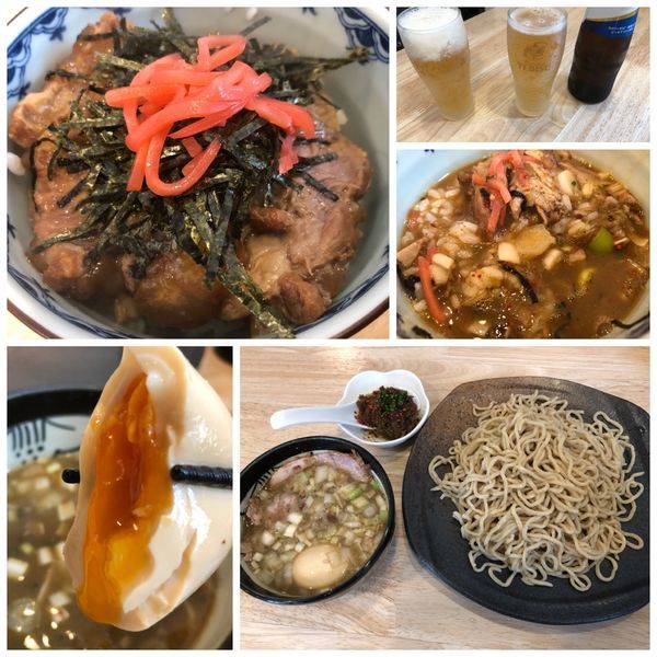 「煮卵つけそば 900円 カレー玉170円」@中華そば専門 とんちぼの写真