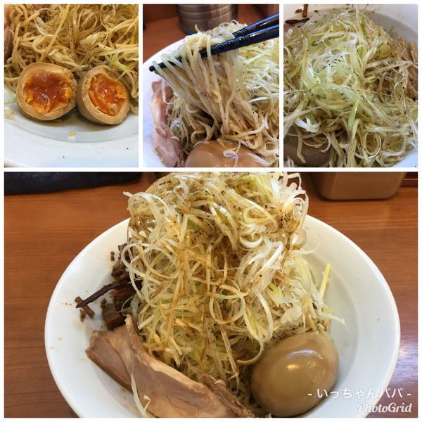 「裏メニュー 冷やしネギ 中盛り 750円 味玉 100円 他」@中華そば 七麺鳥の写真