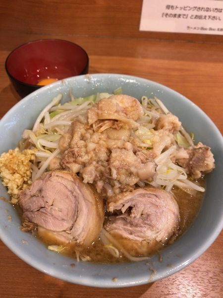 「108小ラーメン¥750生卵¥50」@ラーメンBoo Boo太郎。の写真