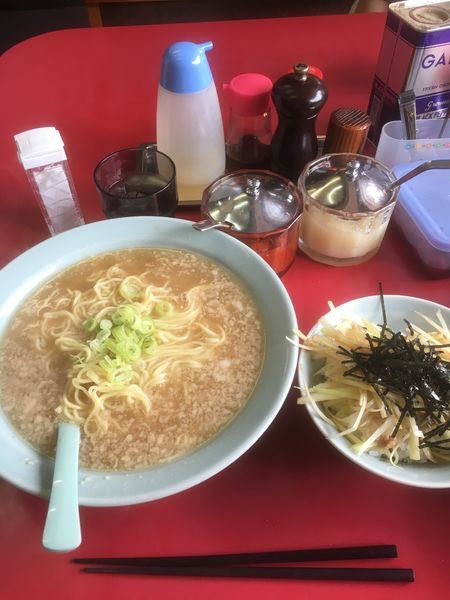 「かけラーメン +ネギライス」@ラーメンショップ幸手 金田亭の写真