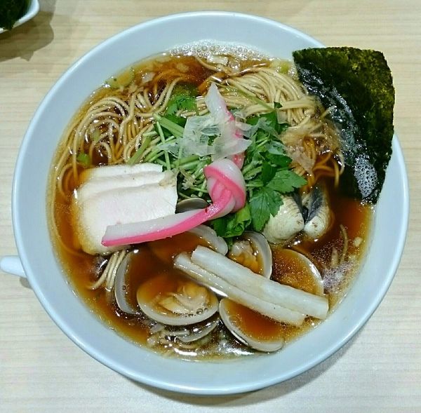 「鶏・煮干・蛤のトリプルSOBA」@むぎとオリーブ 日本橋店の写真
