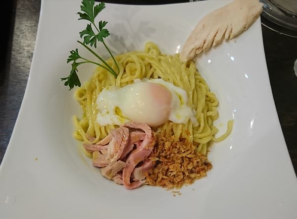 「温玉トリュフオイルの和えそば(900円)」@麺庵 小島流の写真