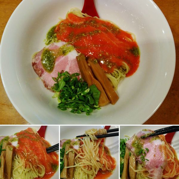 「塩明太子ジェノベーゼ(5月限定)  800円」@麺屋 紅の写真