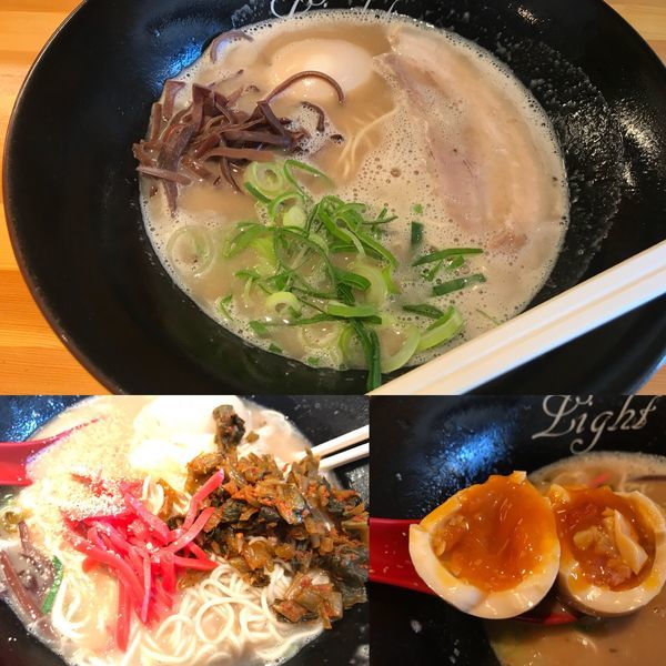 「らーめん【700円】替玉【120円】半熟煮玉子【100円】」@とんこつ らい斗の写真