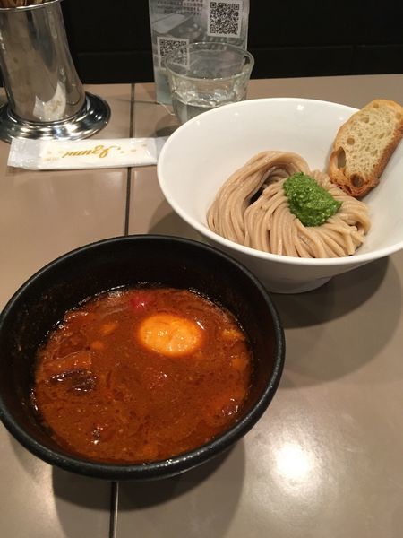 「海老トマトつけ麺味玉入り」@つけ麺 五ノ神製作所の写真