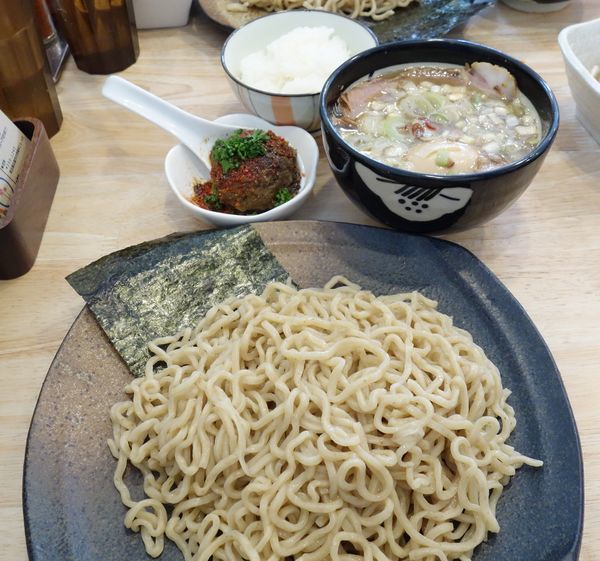 「煮玉子つけそば+カレー玉」@中華そば専門 とんちぼの写真