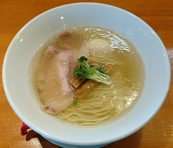 「塩そば＋味玉」@麺処 清水の写真