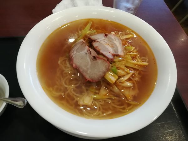 「5/9ネギソバ大盛り(杏仁豆腐付き)800円」@品珍酒家の写真