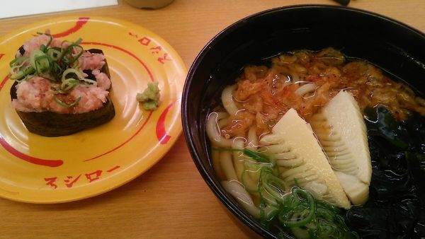 「桜えびと筍のおうどん 280円（税抜）」@スシロー 葛飾店の写真