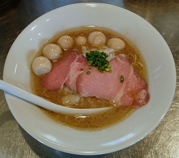 「【限定】魚介豚骨(煮干不使用)＋うずら×2」@さんじの写真