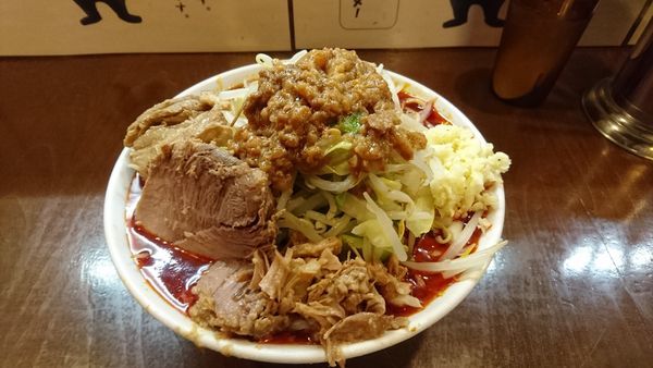 「辛い小ラーメン(ニンニク･アブラ)」@麺屋 歩夢の写真