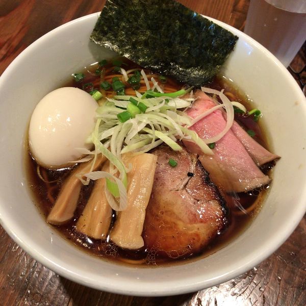 「丸鶏醤油らーめん750円+味玉120円」@麺屋たつみ 喜心 狭山店の写真