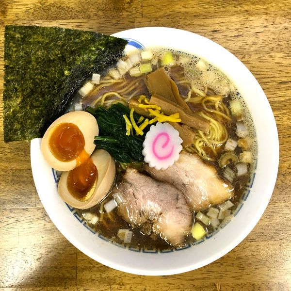 「中華そば 生姜煮干 大盛 ＋ 味玉」@中華蕎麦 丸め 東久留米店の写真