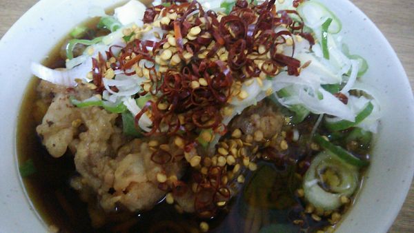 「ジャンボゲソそば」@一由そば 日暮里店の写真