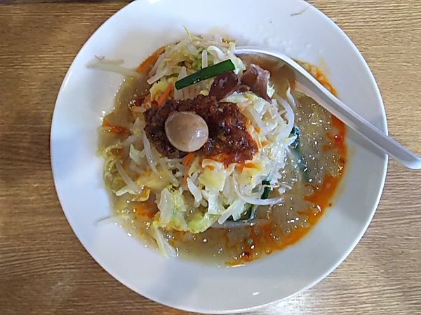 「冷やし辛タンメン 半チャーハン」@中華 味一の写真