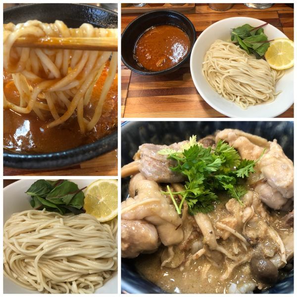 「オマール海老トマトつけ麺 ８８０円 鶏グリーンカレー350円」@鮮魚らーめん 五ノ神水産の写真