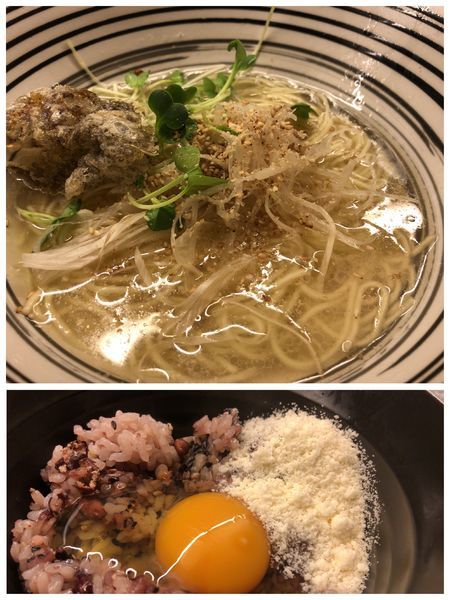 「鯛の塩らーめん 600円 超替飯生卵+チーズ) 300円」@堂の浦 駅前店の写真