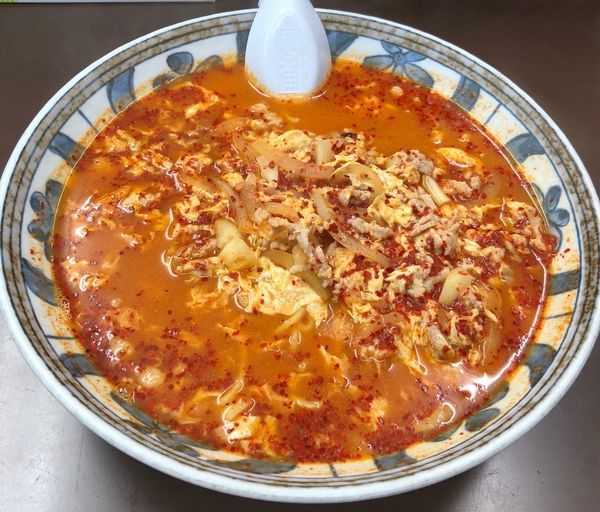 「南ばん麺（メチャ辛・麺固・水菜抜￥750）」@南ばん亭の写真