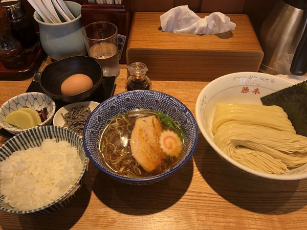 「清湯つけ蕎麦＋TKG」@つけそば 神田勝本の写真