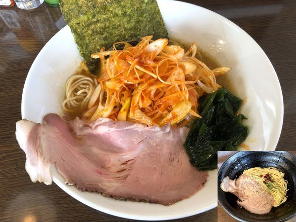 「辛ねぎそば（780円）＋ペペロンチーノ玉（500円）」@麺屋SOの写真