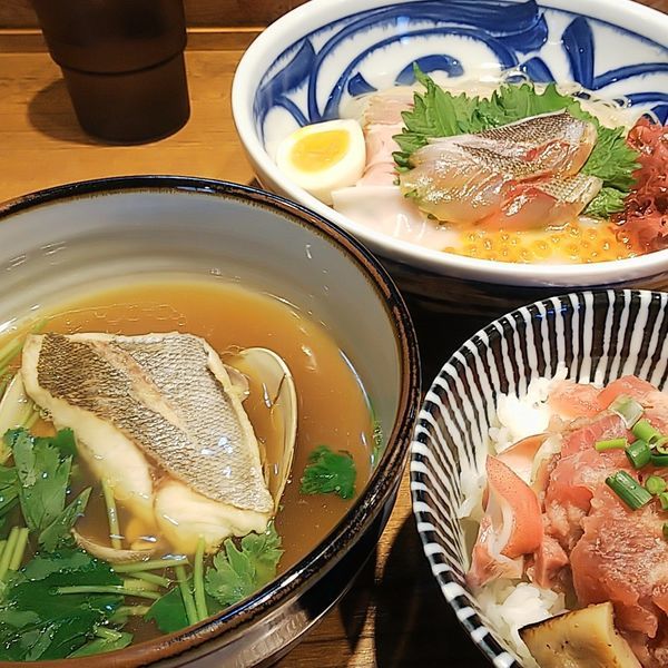 「【限定】豪華いさきと蛤のつけそば」@寿製麺よしかわ 川越店の写真