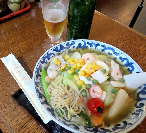「うまにそば（860円）+ハートランド」@福来軒の写真