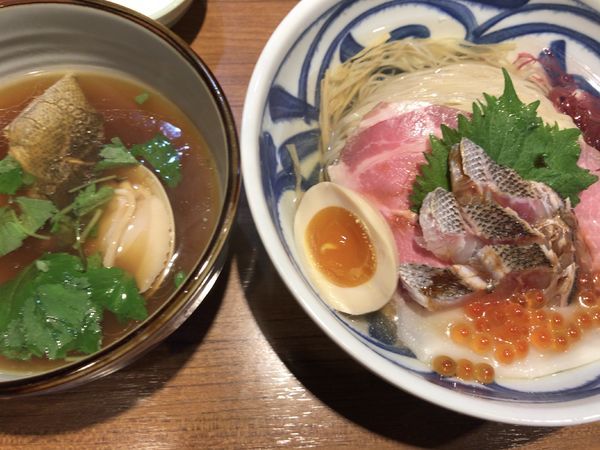 「限定：豪華いさきと蛤のつけそば1500円」@寿製麺よしかわ 川越店の写真