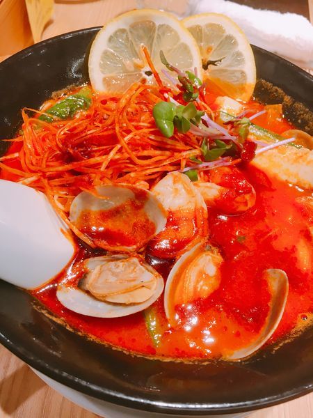 「海鮮ジョロキア麺」@太陽のトマト麺 元住吉支店の写真