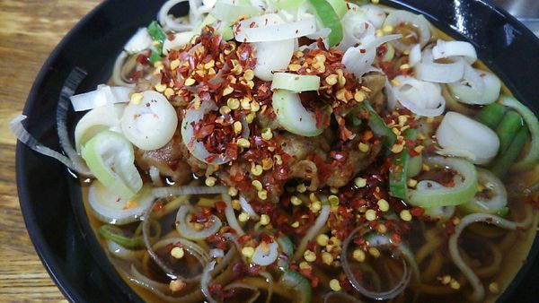 「ゲソ生姜そば」@六文そば 日暮里第2店の写真