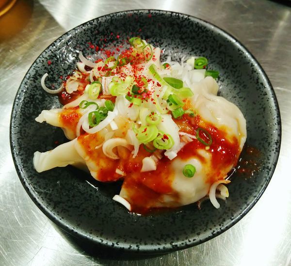「よだれ餃子(麻辣ダレ / 3個) 280円」@麺屋 愛心 TOKYO 町屋店の写真