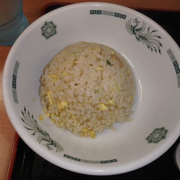 「チゲ味噌半炒飯セット(クーポン大盛)(770円)他」@日高屋 日野駅前店の写真