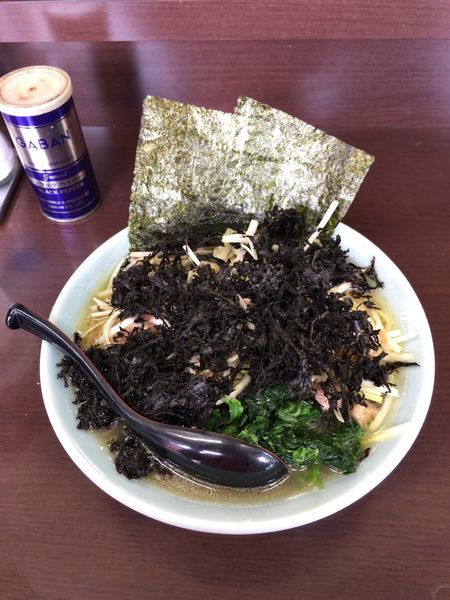 「岩のりネギラーメン (850円 割引き込み)」@ラーメンショップ 二ツ橋店の写真