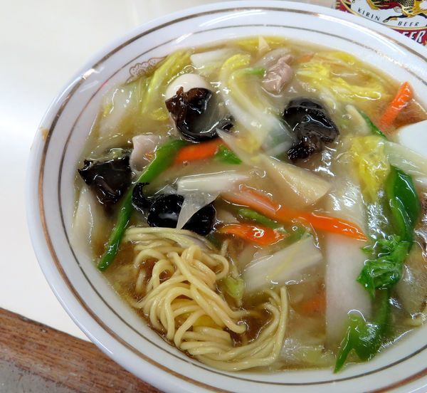 「広東麺（800円）＋キリンラガー」@中華料理タカノの写真