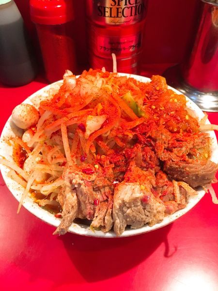 「少なめ豚そば 南極 野菜、脂、ネギ」@ひたちなか大盛軒の写真