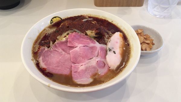 「辛辛濃菜麺＋揚げニンニク」@濃菜麺 井の庄 荻窪店の写真