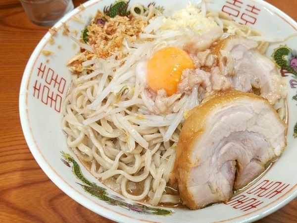 「ラーメン汁なし（麺少なめ、ヤサイ少しニンニクアブラ）」@ラーメン二郎 亀戸店の写真