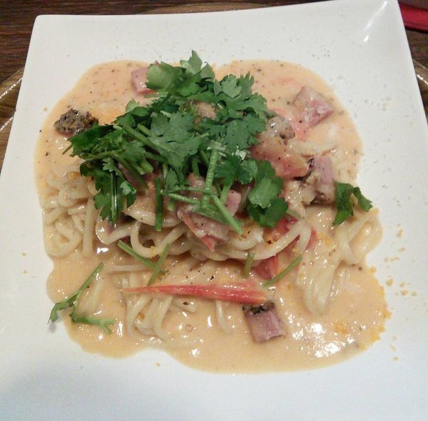 「【限定】黄金の鹹蛋合鴨麺　１２８０円」@カントナの写真