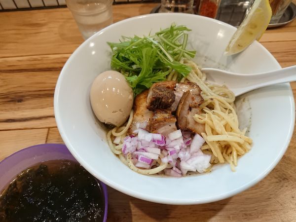 「【限定】まぜそば にぼチーズ750円＋味玉(ﾗｰﾊﾟｽ)」@らーめん カッパハウスの写真