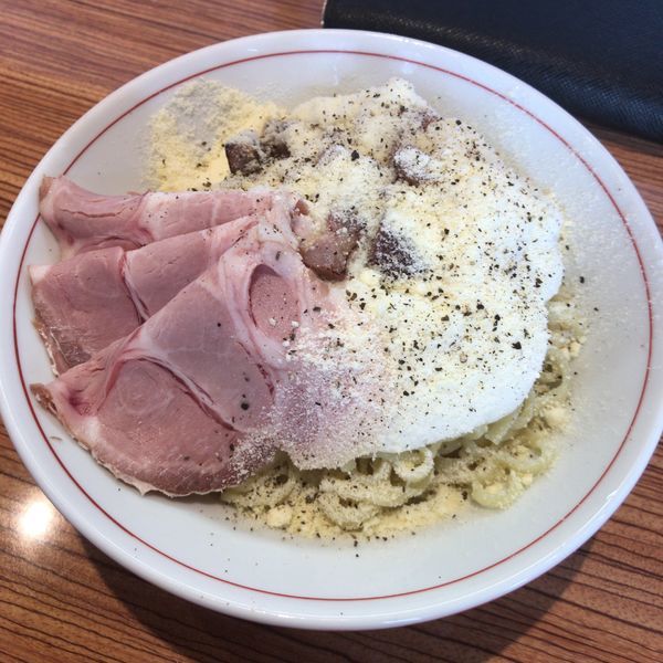 「【限定】冷しカルボナーラ（中）850円＋肉の日100円」@niboの写真