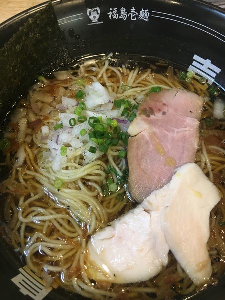 「昔ながらの中華そば¥720＋〆のわさび飯」@福島壱麺の写真