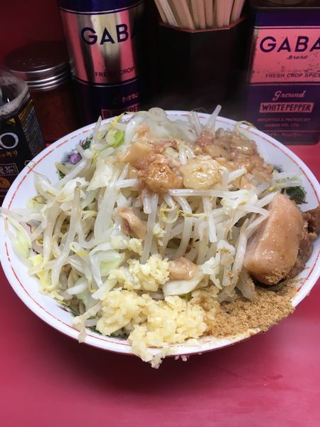 「汁なし大ラーメン  全部 ➕ ニンニク多め」@ラーメン二郎 環七一之江店の写真