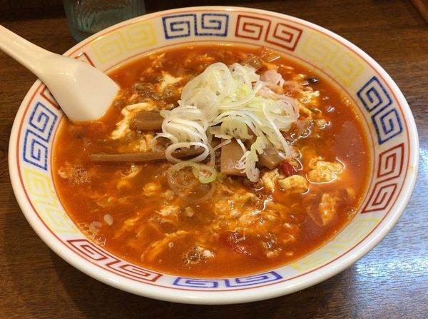 「ラージャン麺(夜限定)＋小ライス(800円＋150円)」@らーめん屋 小川の写真