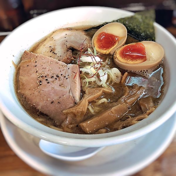 「煮干しラーメン(味玉トッピング)」@天狗庵の写真
